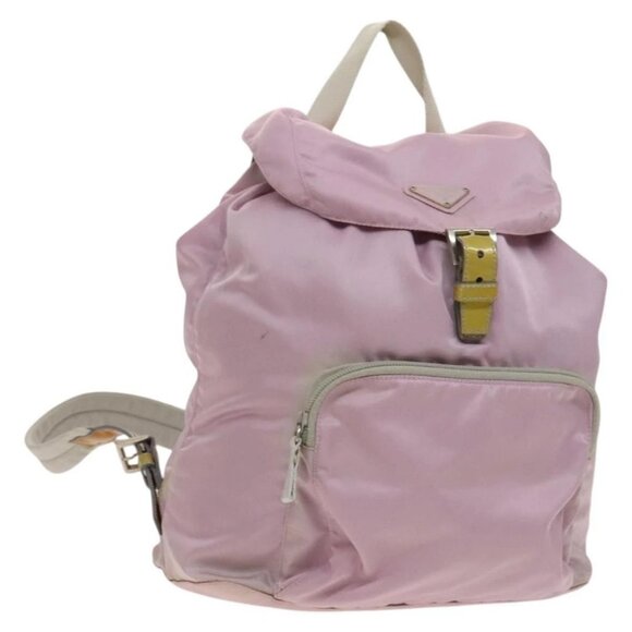 PRADA Backpack Nylon Pink Silver Auth fm4758 - Picture 1 of 16